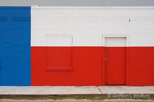 Red White & Blue Wall_30269.jpg - Photographed in Port Lavaca, Texas, USA.